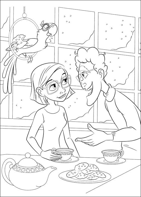coloriage rio linda et tulio boivent le the
